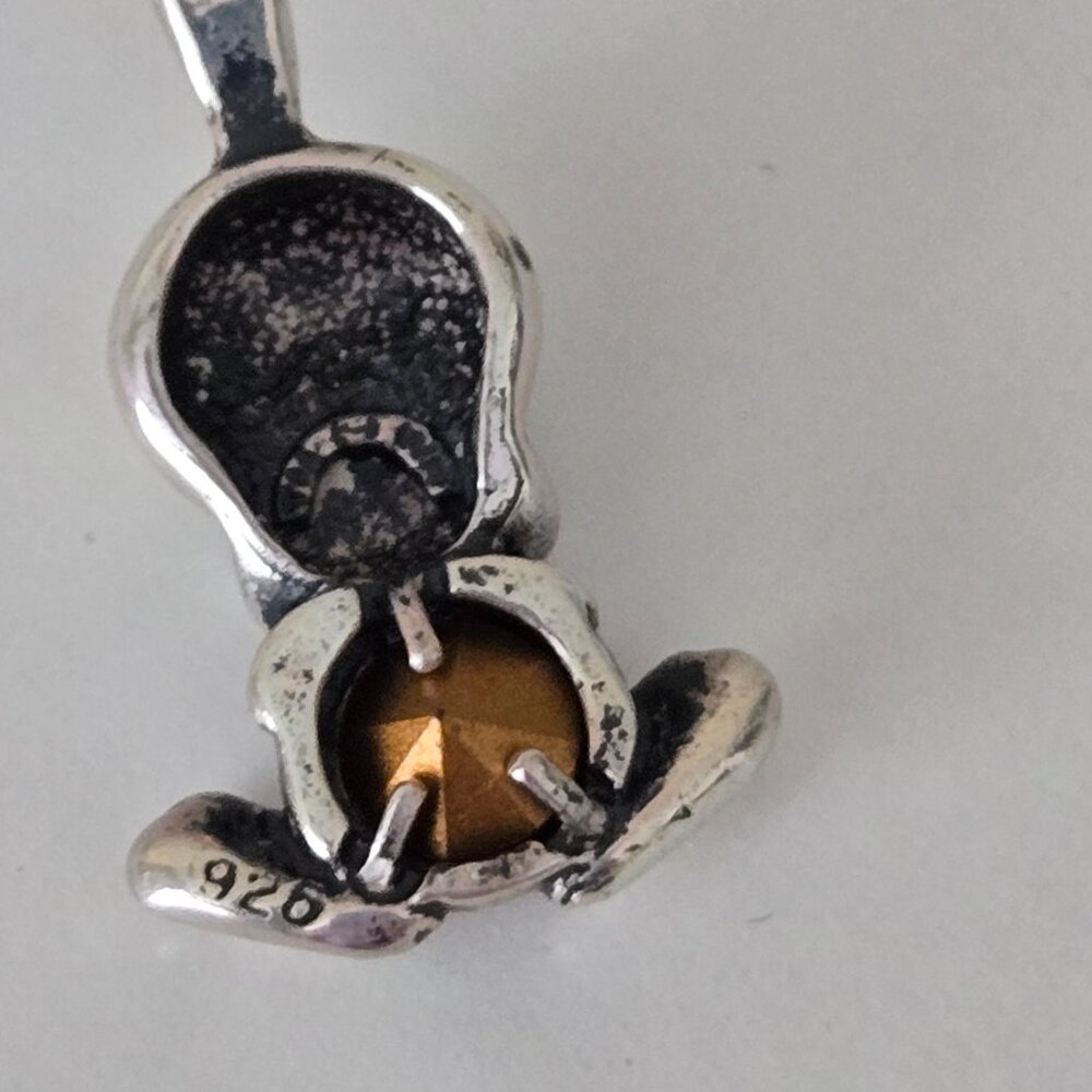 Vintage 926 Sterling Silver Tweety Bird Red Stone Pendant Necklace NWOT - Picture 3 of 5